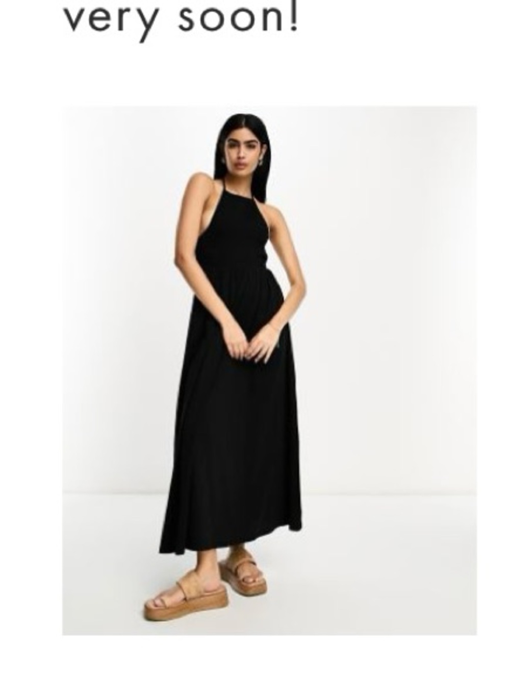ASOS Black Halter Maxi Dress